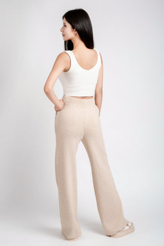 Solid Color Wide-Leg Lounge Pants W/ Drawstring & Pockets
