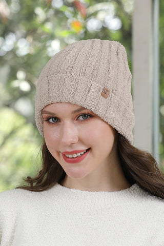 COMFYLUXE Cozy Elegance Ribbed Beanie