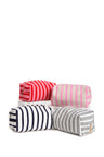 Striped Pattern Travel Pouch w/ Zipper Closure