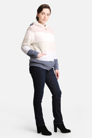 COMFYLUXE Refined Comfort Hooded Sweater W/ Pockets Zipper Closure