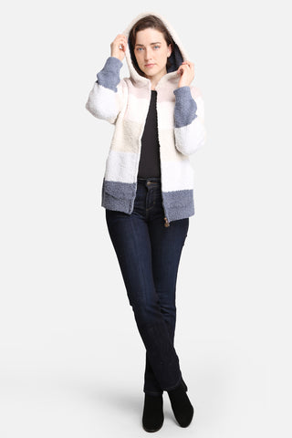 COMFYLUXE Elevated Comfort Hooded Sweater W/ Pockets Zipper Closure