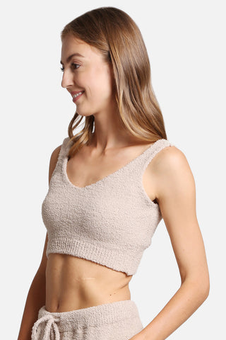 COMFYLUXE Chic Comfort V-Neck Crop Top