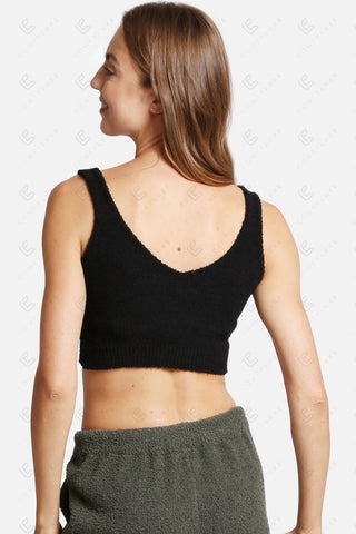 COMFYLUXE Soft Luxury V-Neck Crop Top