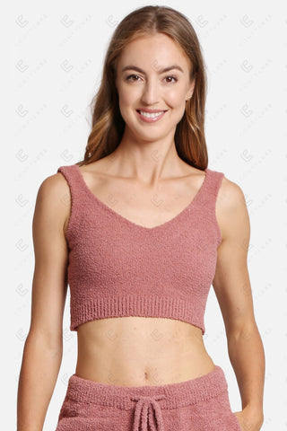 COMFYLUXE Warm Luxury V-Neck Crop Top