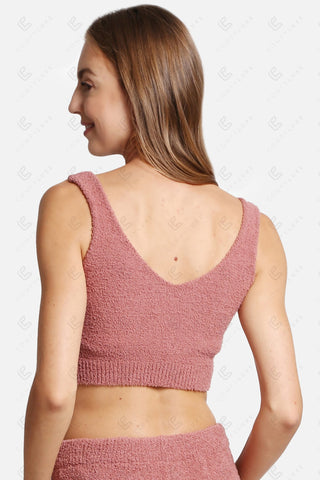 COMFYLUXE Soft Luxury V-Neck Crop Top