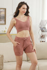 COMFYLUXE Soft Luxury V-Neck Crop Top
