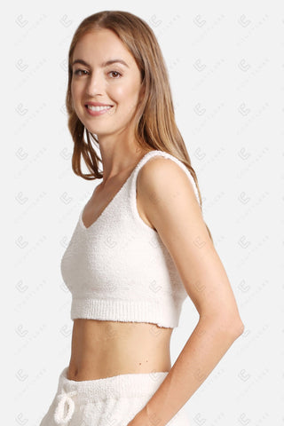 COMFYLUXE Soft Luxury V-Neck Crop Top