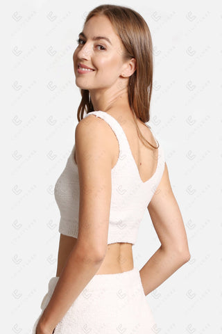 COMFYLUXE Warm Luxury V-Neck Crop Top