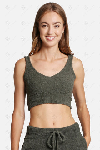 COMFYLUXE Warm Luxury V-Neck Crop Top