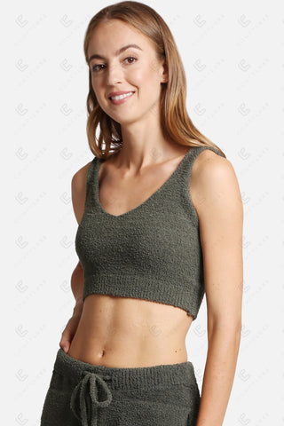 COMFYLUXE Soft Luxury V-Neck Crop Top