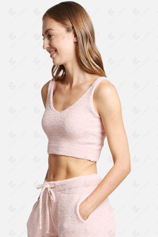 COMFYLUXE Relaxing Luxe V-Neck Crop Top