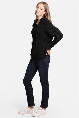 COMFYLUXE Relaxing Luxe Ribbed Hooded Sweater W/ Drawstring