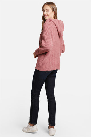COMFYLUXE Relaxing Luxe Ribbed Hooded Sweater W/ Drawstring