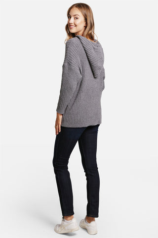 COMFYLUXE Elevated Comfort Ribbed Hooded Sweater W/ Drawstring