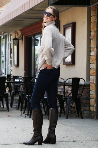 COMFYLUXE Cozy Elegance Ribbed Sweater W/ Pockets Zipper Closure