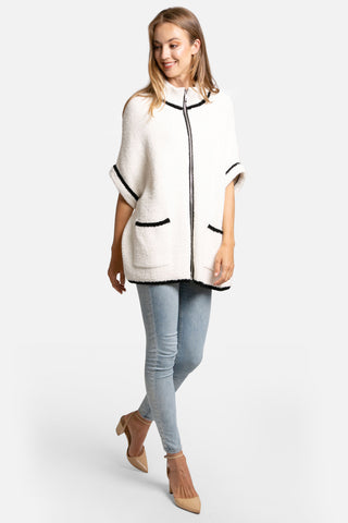 COMFYLUXE Refined Comfort 3/4 Sleeve Jacket W/ Pockets Zipper Closure