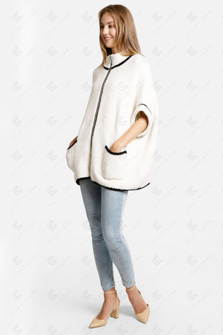 COMFYLUXE Refined Comfort 3/4 Sleeve Jacket W/ Pockets Zipper Closure