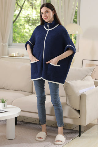 COMFYLUXE Soft Luxury 3/4 Sleeve Jacket W/ Pockets Zipper Closure