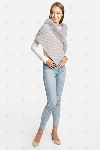 COMFYLUXE Relaxing Luxe Shawl W/ Faux Fur Edges