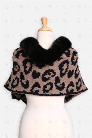 COMFYLUXE Warm Luxury Shawl W/ Faux Fur Edges