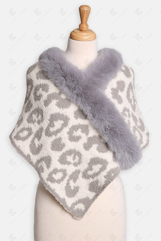 COMFYLUXE Relaxing Luxe Shawl W/ Faux Fur Edges