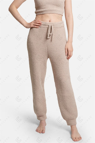 COMFYLUXE Warm Luxury Ribbed Pants W/ Pockets Drawstring