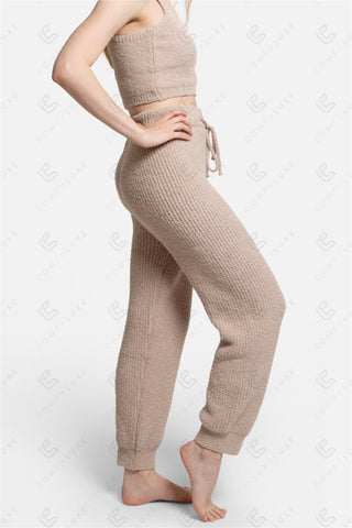 COMFYLUXE Cozy Elegance Ribbed Pants W/ Pockets Drawstring