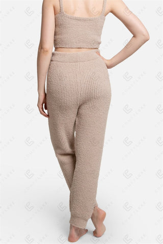 COMFYLUXE Plush Luxury Ribbed Pants W/ Pockets Drawstring