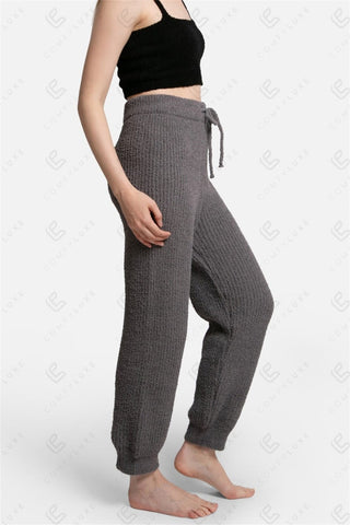 COMFYLUXE Elevated Comfort Ribbed Pants W/ Pockets Drawstring