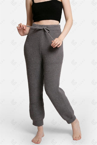 COMFYLUXE Refined Comfort Ribbed Pants W/ Pockets Drawstring