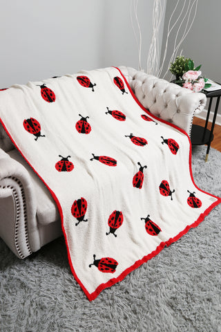 Ladybugs Pattern Luxury Soft Throw Blanket