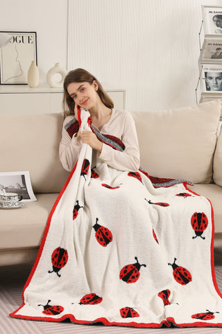 Ladybugs Pattern Luxury Soft Throw Blanket