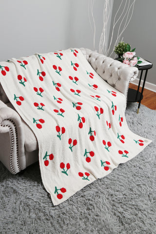 Cherry Pattern Luxury Soft Throw Blanket