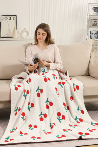 Cherry Pattern Luxury Soft Throw Blanket