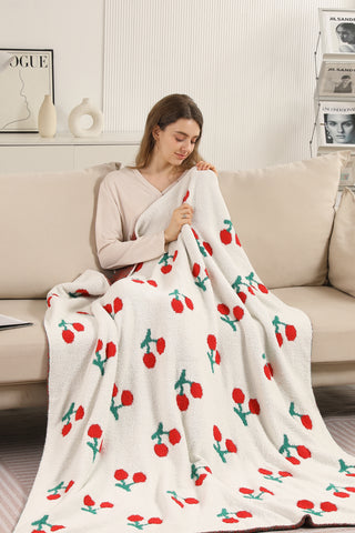 Cherry Pattern Luxury Soft Throw Blanket