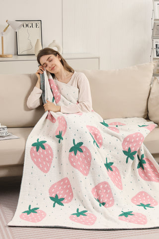 Strawberry Pattern Luxury Soft Throw Blanket