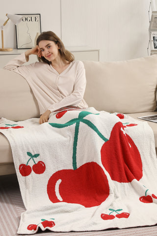 Cherry Pattern Luxury Soft Throw Blanket