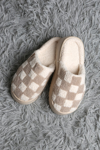 Checkered Luxury Soft Platform Slippers
