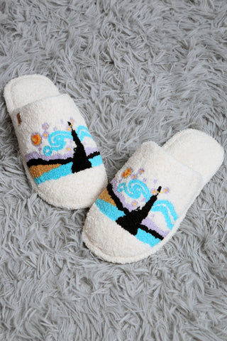 Painting-Inspired Embroidered Luxury Soft Slippers