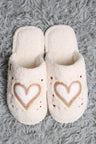 Hearts Pattern Embroidered Luxury Soft Slippers