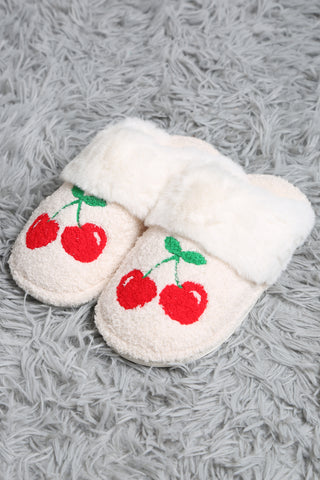 Cherry Faux Fur Luxury Soft Mule Slippers