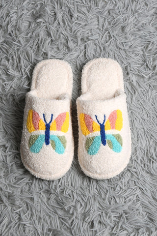 Butterfly Embroidered Luxury Soft Slippers