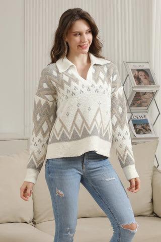 COMFYLUXE Warm Luxury Collared Sweater