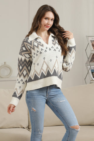 COMFYLUXE Plush Luxury Collared Sweater