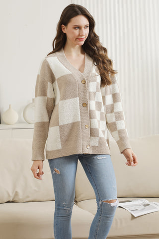 COMFYLUXE Cozy Elegance Cardigan W/ Button Closure