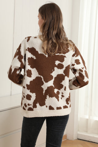 Cow Pattern Luxury Soft Crew Neck Sweater
