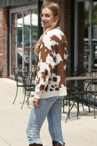 Cow Pattern Luxury Soft Crew Neck Sweater