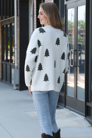 Tree Pattern Luxury Soft Crew Neck Sweater