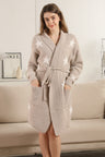 Stars Pattern Luxury Soft Robe W/ Front Pockets & Belt