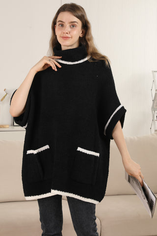 Solid Color Luxury Soft 3/4 Sleeve Sweater W/ Front Pockets